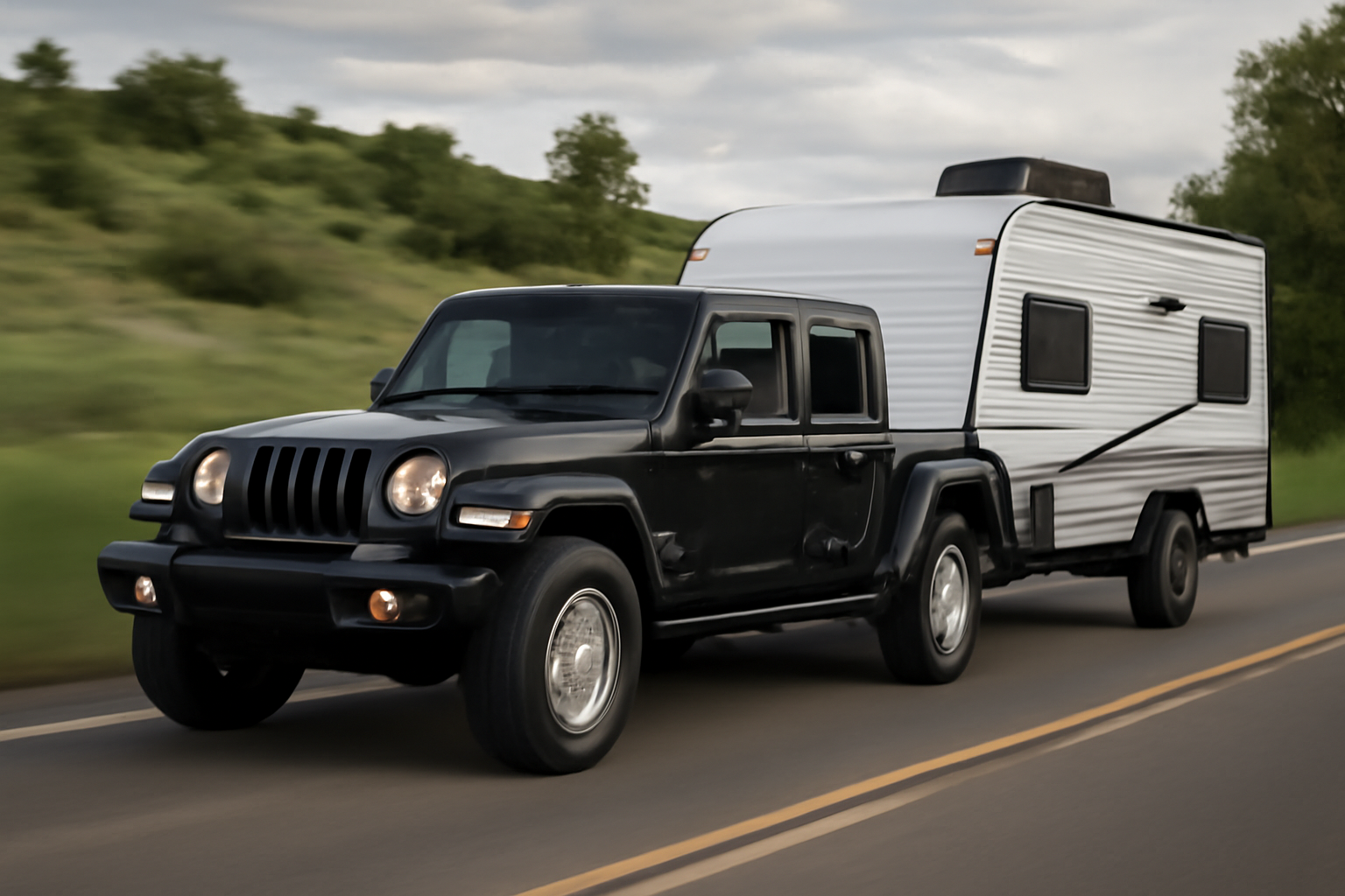 Can a jeep wrangler pull a camper​