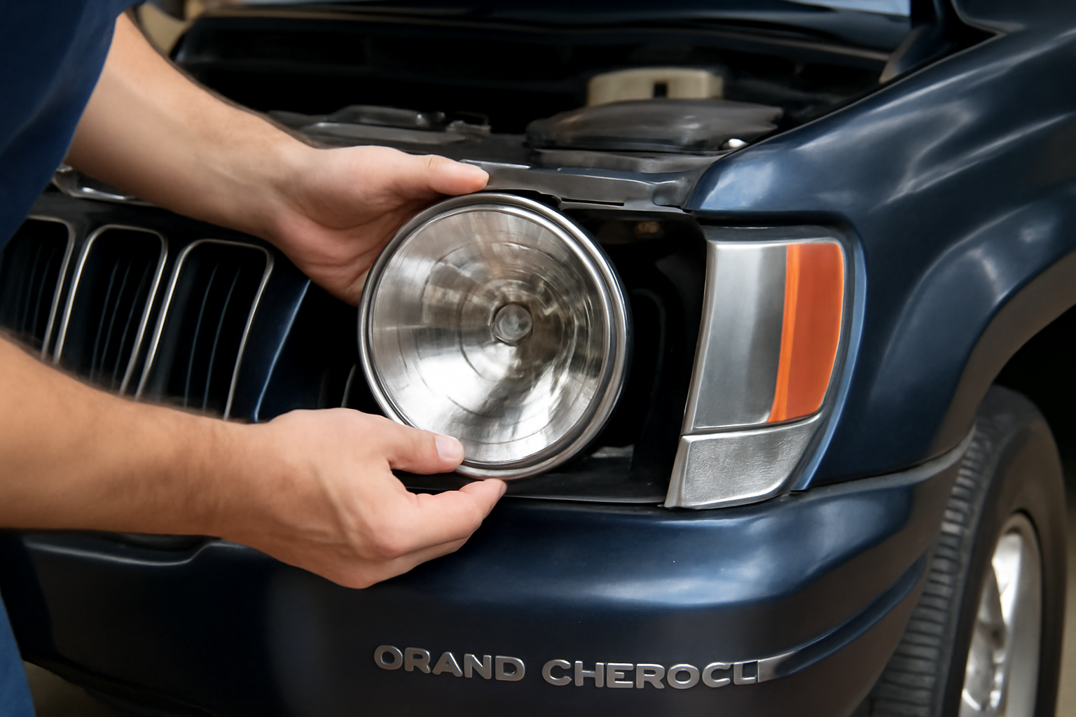 How to change a headlight in a jeep grand cherokee